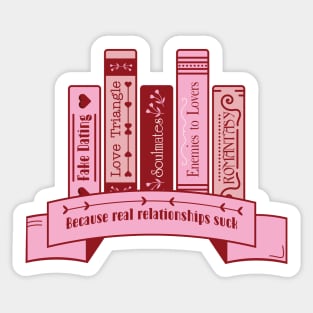 Bookish aesthetic | Book girlie | Romance Tropes Sticker